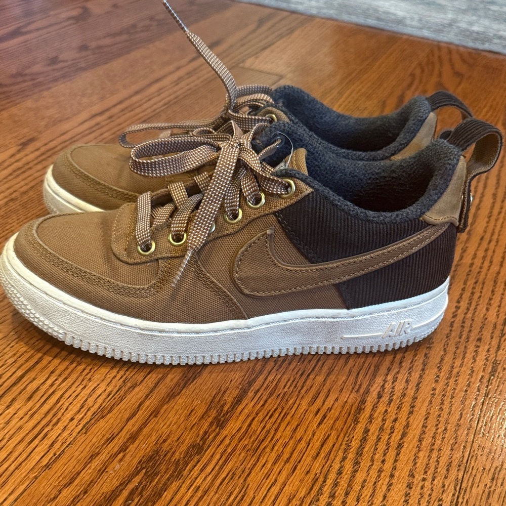 Nike AF1 Tan/Brown Kids Sneakers